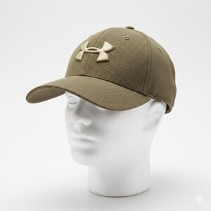 Under Armour Blitzing Hat L/XL - Olive Green UA Classic Fit Stretch Cap
